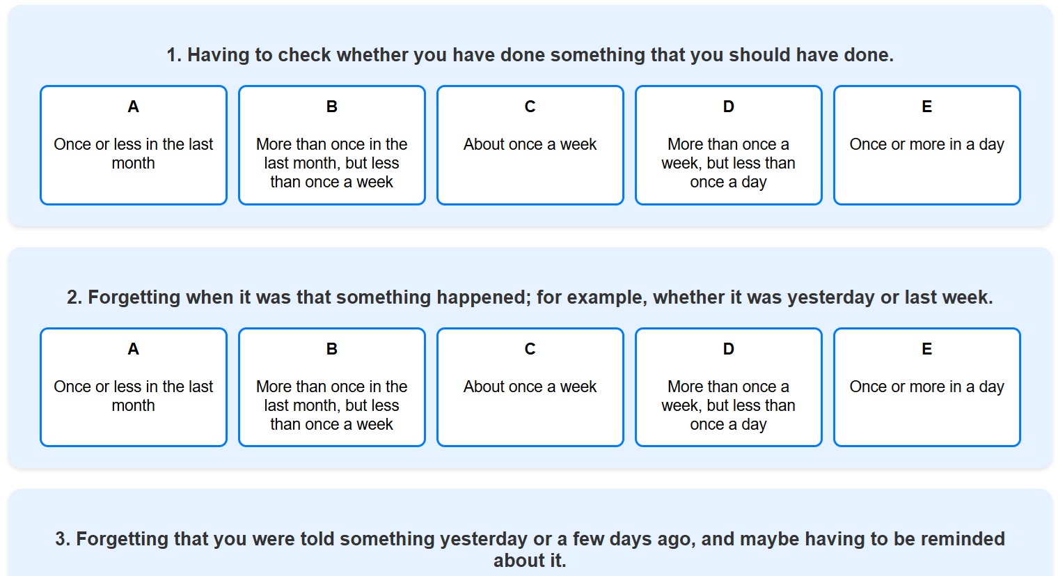 Everyday Memory Scale-Revised