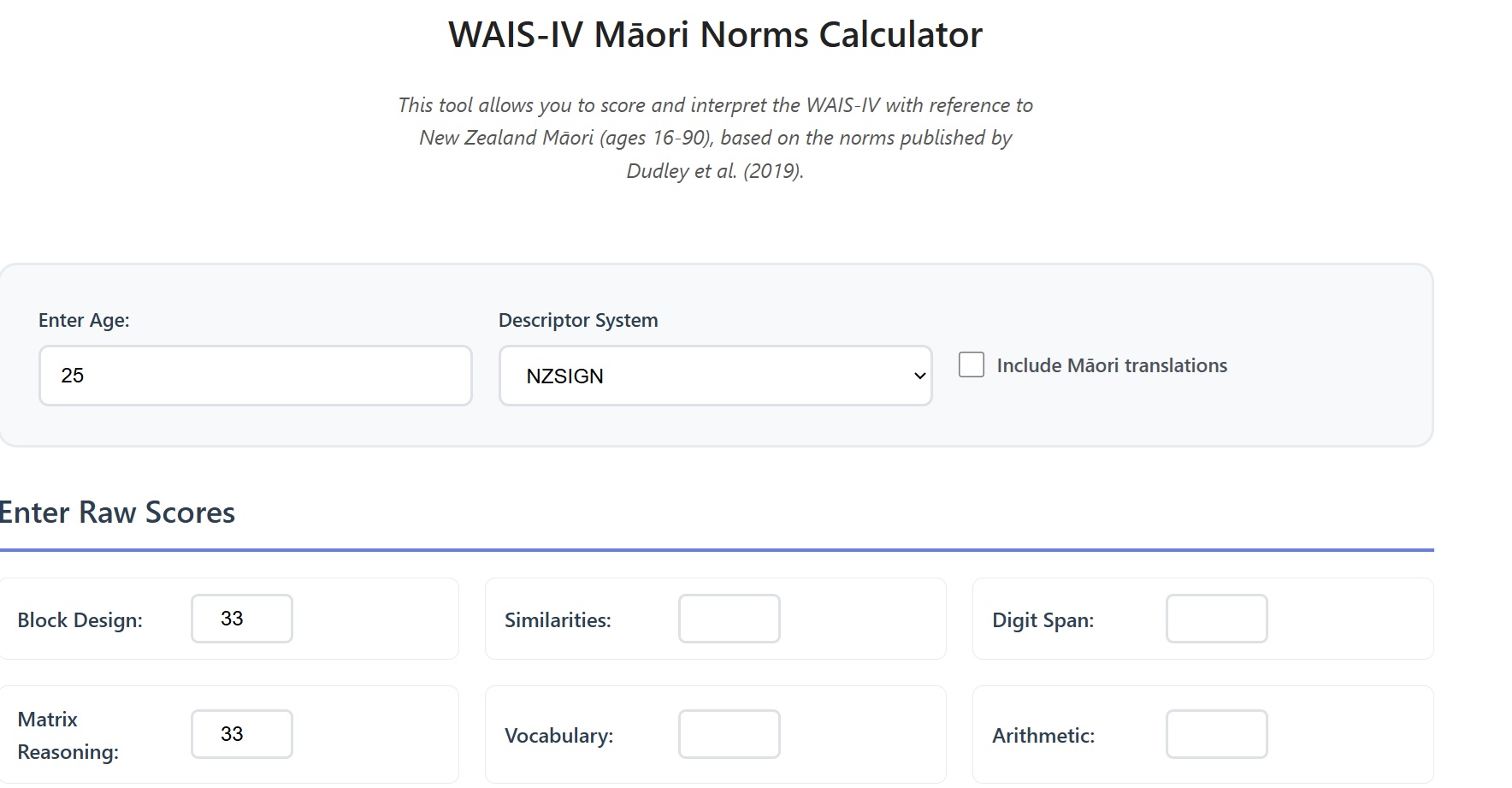 Māori WAIS-IV Norms