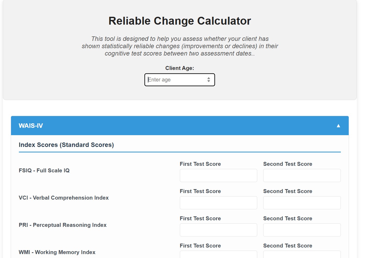 Reliable Change Calculator